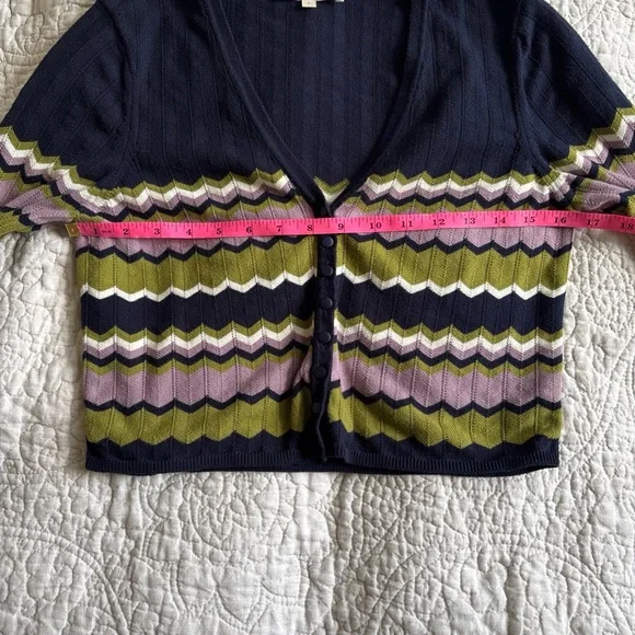 SEZANE Bobbie Cropped Cardigan 100% Cotton Size Small - Picture 10 of 13
